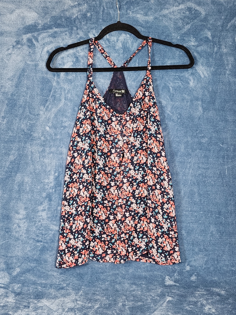 Forever 21 Navy Floral Crossback Camisole